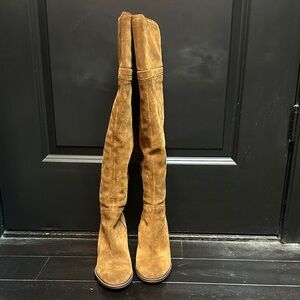 Franco Sarto Tan Suede Over-the-Knee Boots